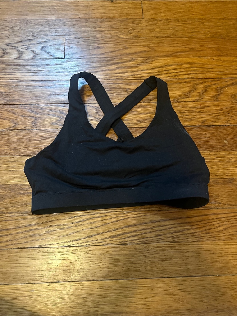 Black Cross-Back Low-Impact Sports Bra